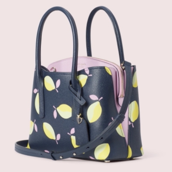 Kate Spade Margaux Medium Satchel Bag Blue Lemon Zest Satchel Purse - Picture 2 of 16